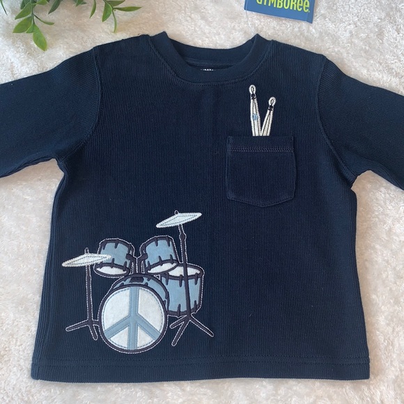 Gymboree Other - NWT Gymboree 12-18M Navy Blue Drum Set Shirt Drums Music 🎵